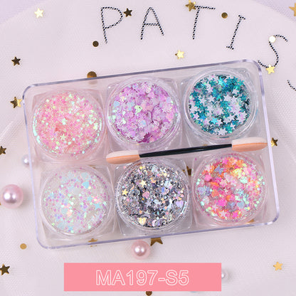 Kosmetische Glitzerflocken Set