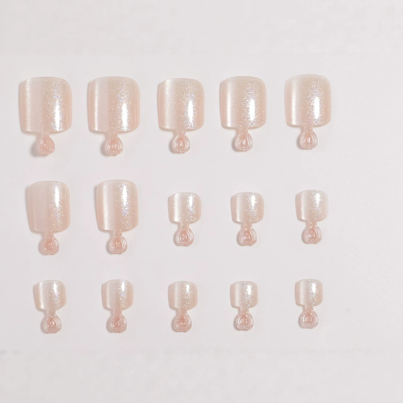 Premium Glitzernde Faux Gel Press-On Zehen Brehn