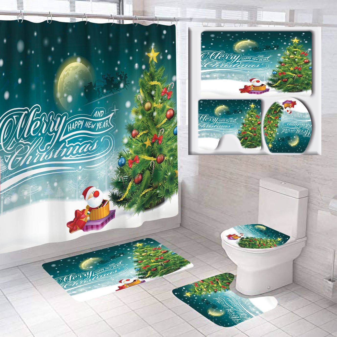 Weihnachtliches Badezimmer-Set Brehn