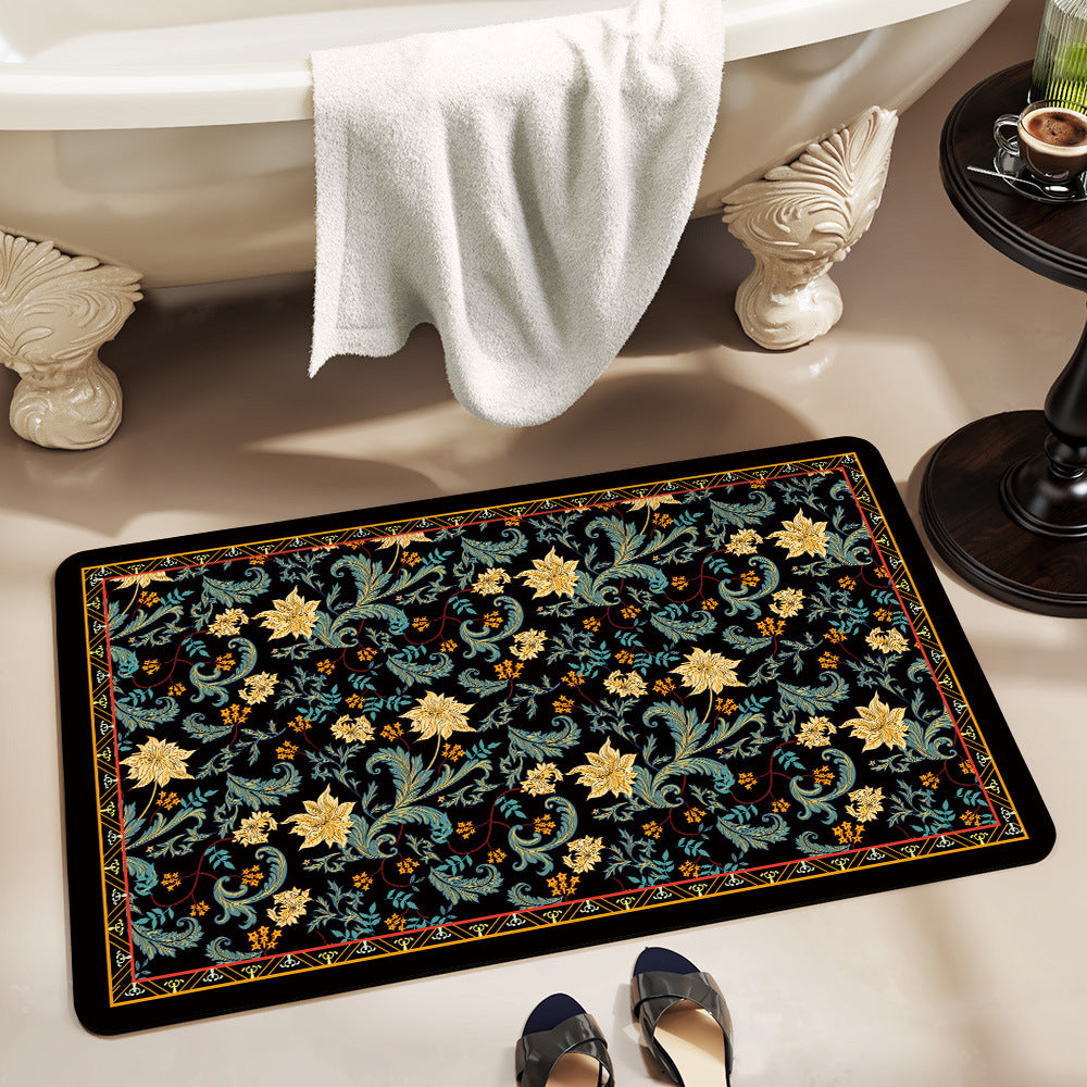 Vintage Floral Pattern Badmatte Brehn