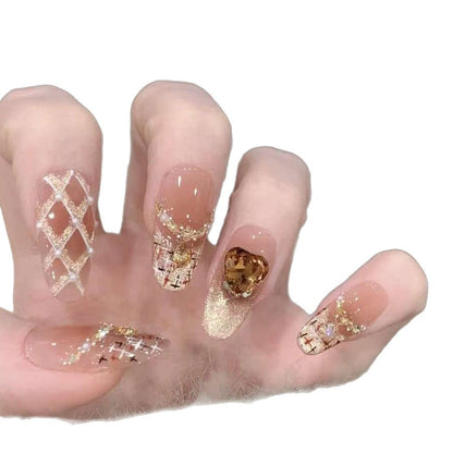 Glitzerndes Künstlerisches Press-On Nageldesign Brehn