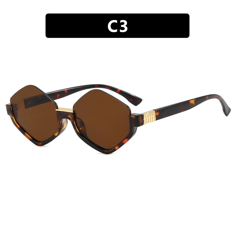 Damen modische Sonnenbrille mit trendy sechseckigem Rahmen und schützenden Gläsern Brehn