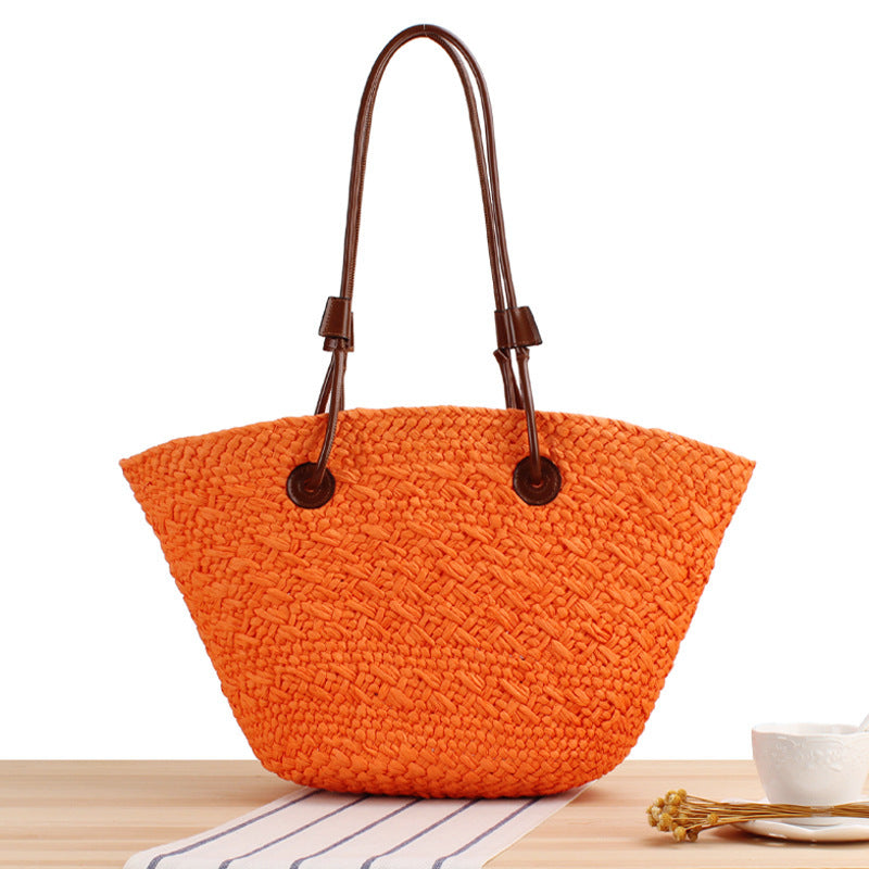 Strandtasche mit Eleganten Lederriemen Brehn