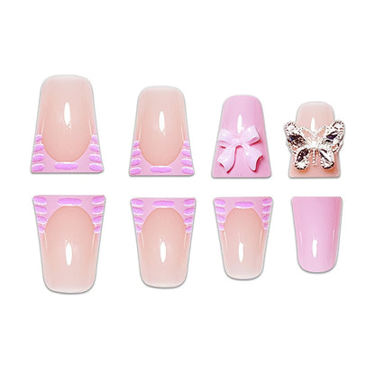 Verspieltes florales Design Press-On-Nagelverlängerungen Brehn