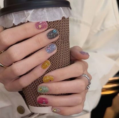 Glitzer-Nagelkunst-Set
