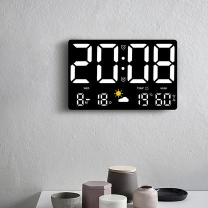 Digitale Wanddekorationsuhr mit Temperatur- und Feuchtigkeitsanzeige Brehn