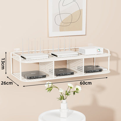 Wandmontierte belüftete Stahl-Dual-Tech-Regal für Router und Mediaplayer