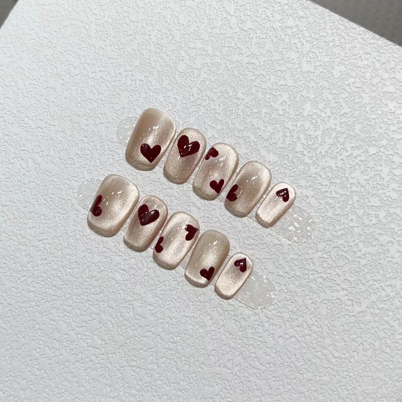 Herz-Muster Druck-Nagelkunst Set Brehn