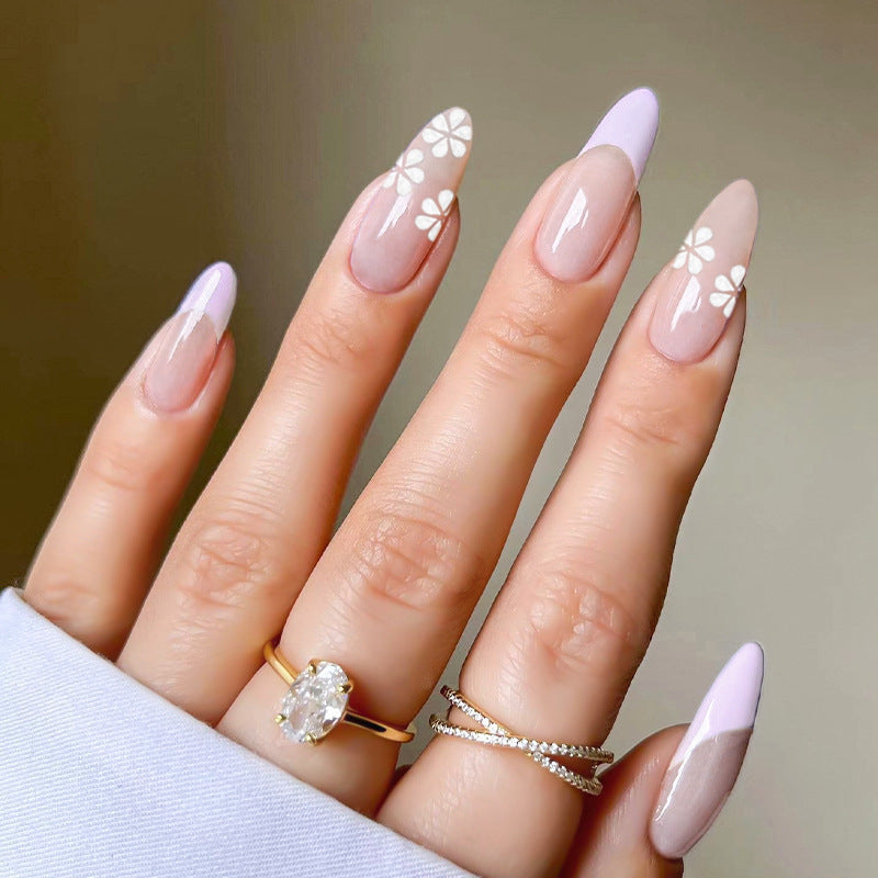 Künstlerisches Herz-Akzent Press-On Nagelset Brehn