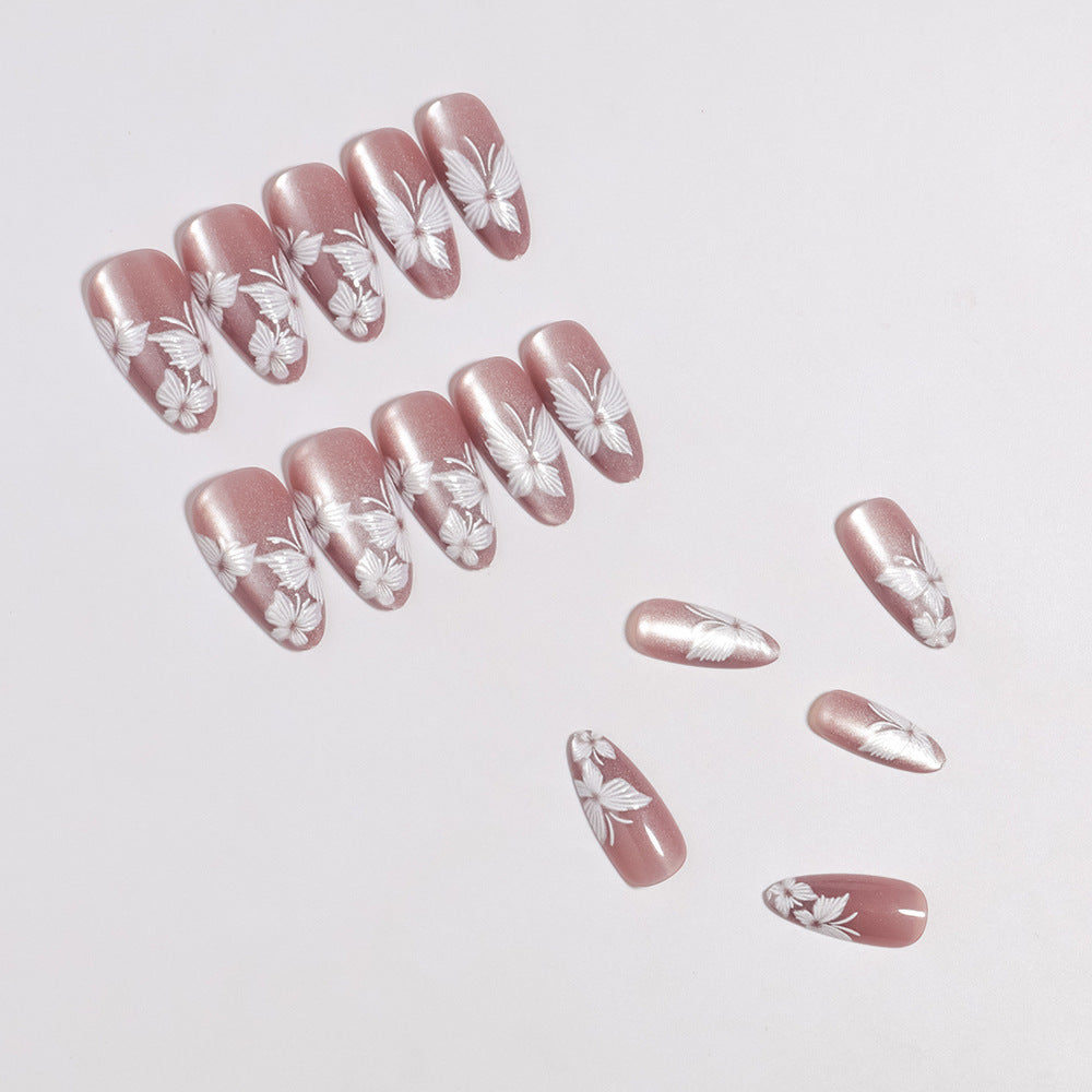 Premium Künstlerische Druck-Nagelset mit Floralen Akzenten Brehn