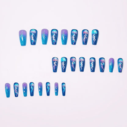 Jellyfish-Themen-Nagelkunst Brehn