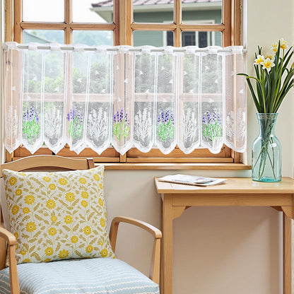 Florale gestickte Spitze Fensterdekoration