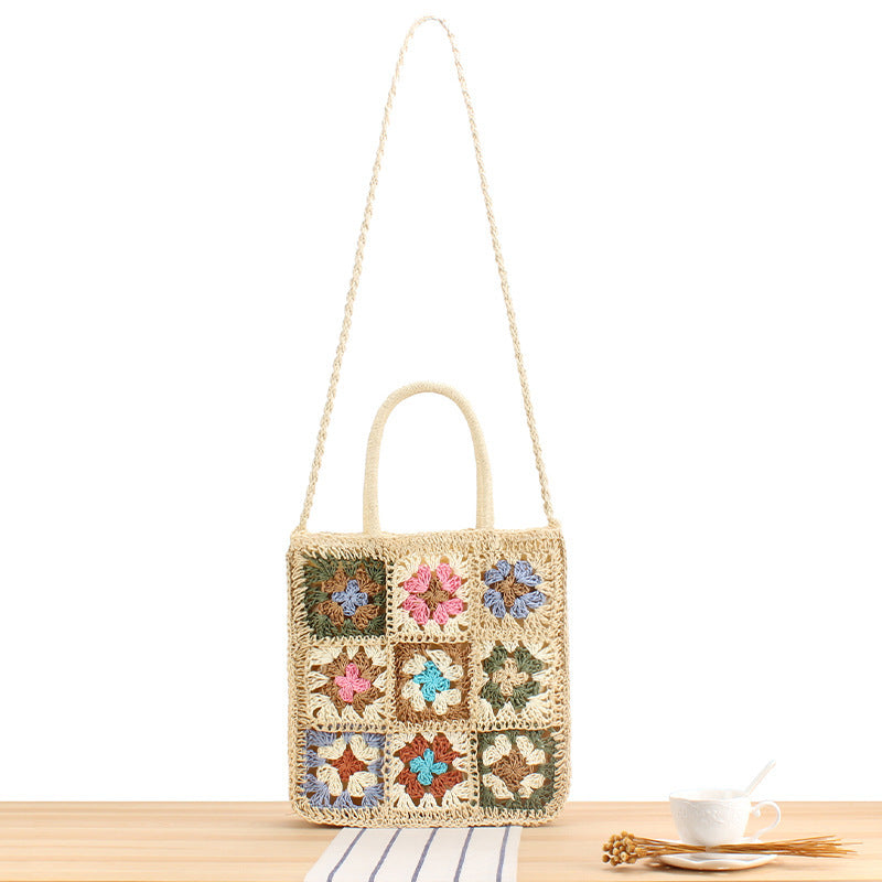 Handgeknüpfte Tragetasche mit Floralen Inspirationsdesign Brehn