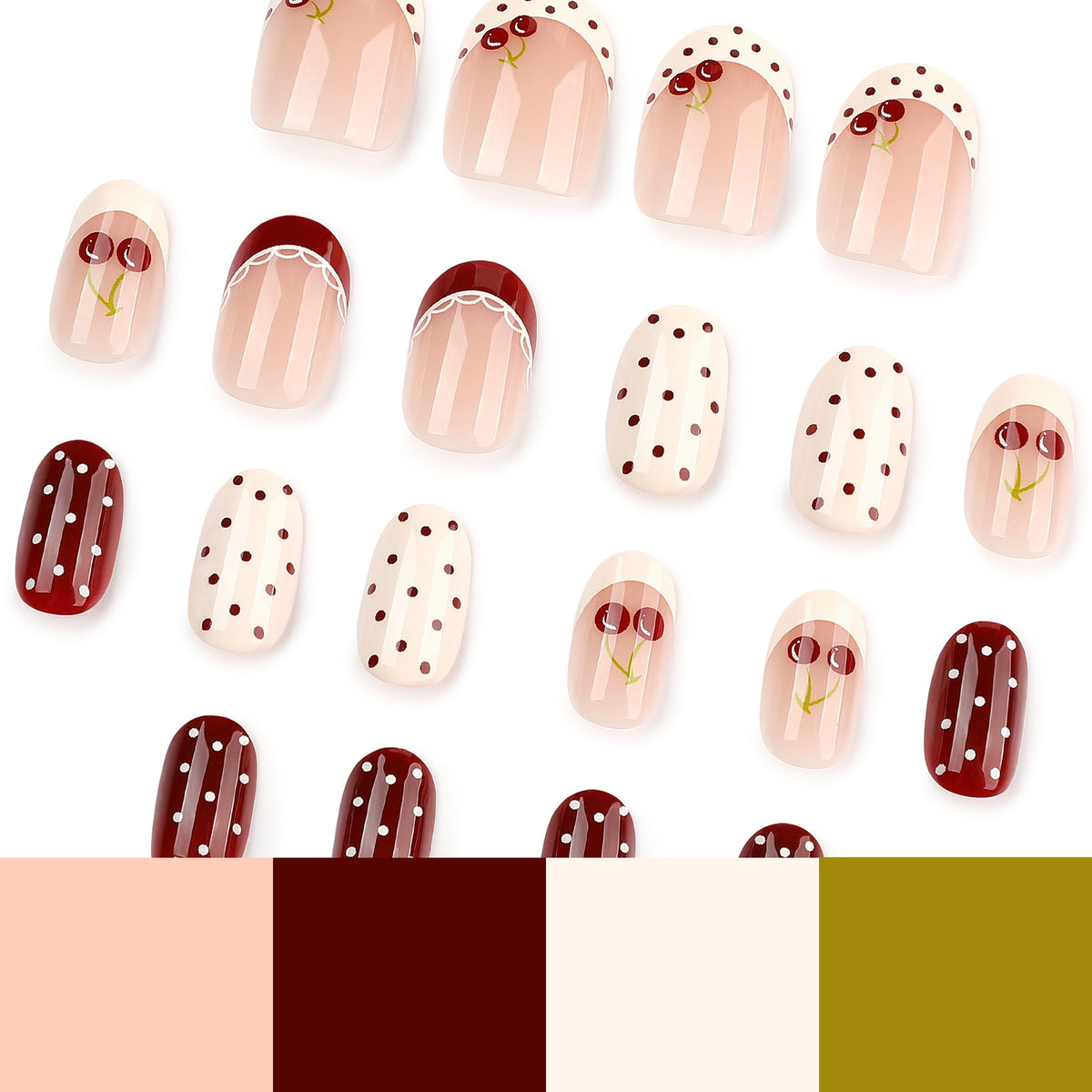 Kunstvolle Nagelkunst mit Kirschen-Design Brehn