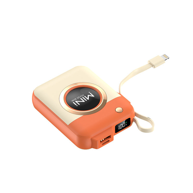 Tragbare Mini-Powerbank mit Integriertem Ladekabel und Innovativem Design Brehn