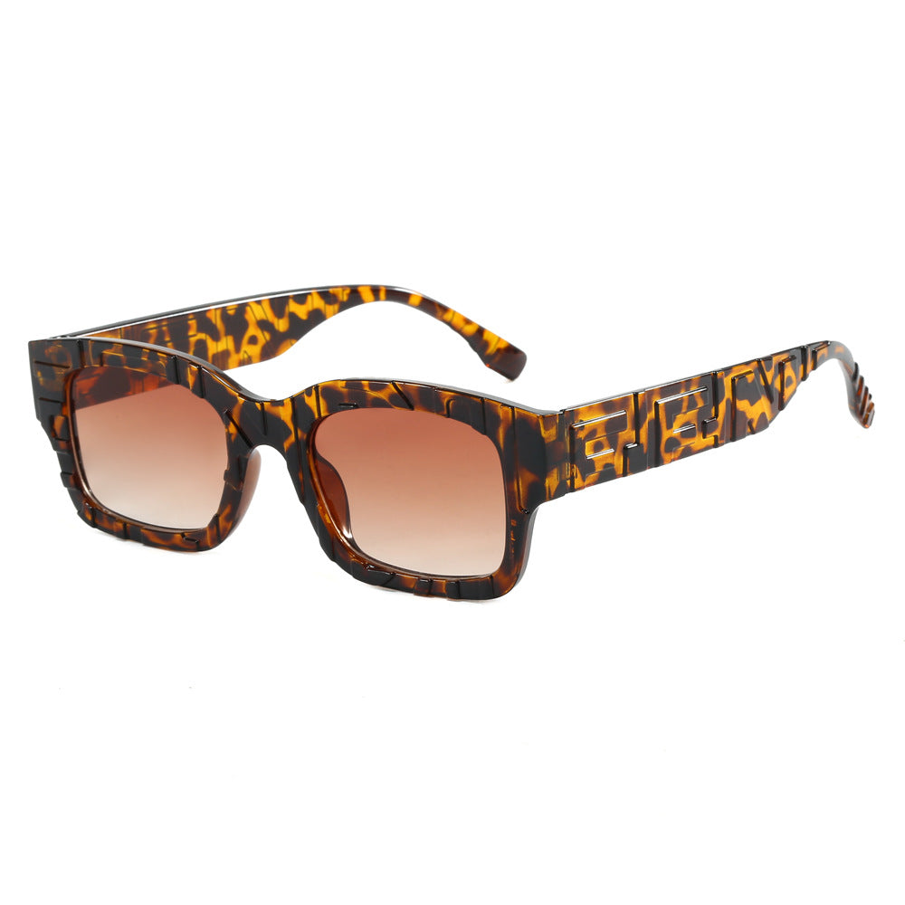 Damen modische quadratische Sonnenbrille mit strukturiertem Rahmen und UV-Schutz Brehn