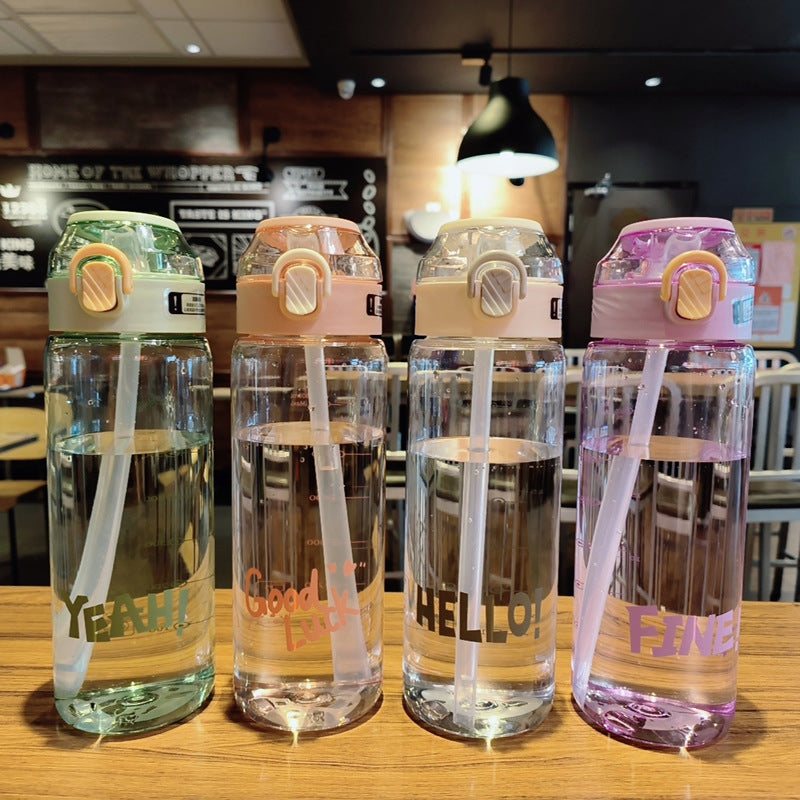 Damen Ergonomische Trinkflasche mit integriertem Strohhalm Brehn