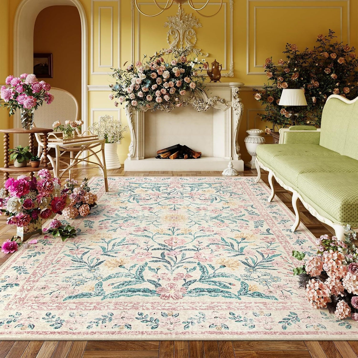 Vintage Floral Teppich