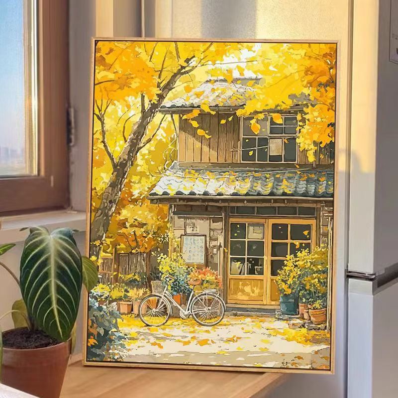 Herbsthaus-Szene Leinwand Wandkunst Brehn