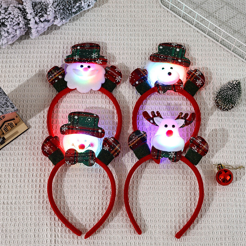 LED Leuchtender Weihnachts-Haarreifen mit Rentier-Motiv Brehn