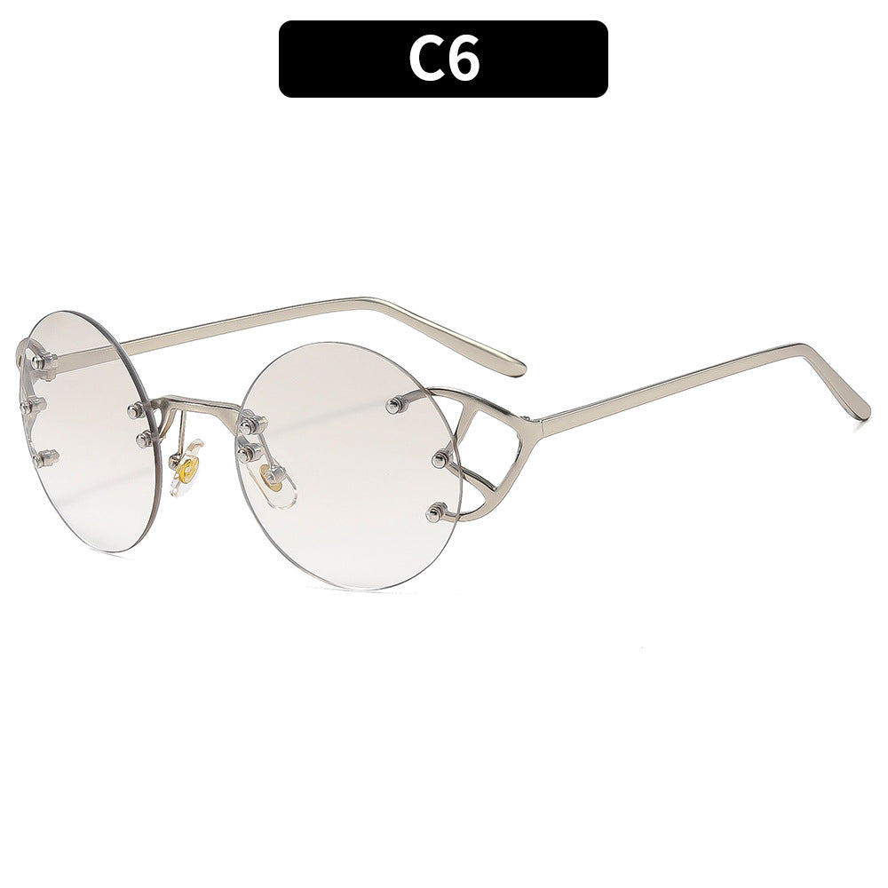 Geometrische Runde Rahmen Sonnenbrille