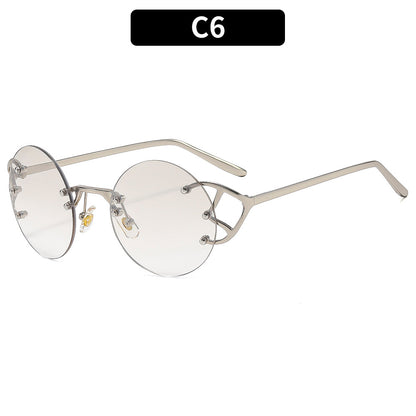 Geometrische Runde Rahmen Sonnenbrille