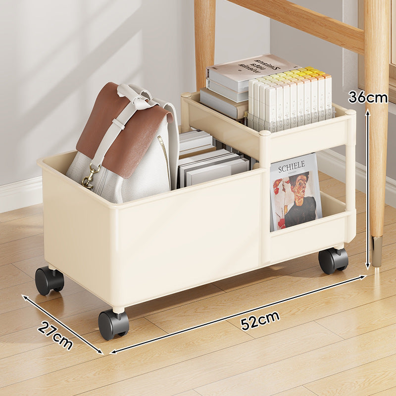 Multi-Ebenen Rollwagen mit tiefem Behälter und stapelbaren Tray-Regalen