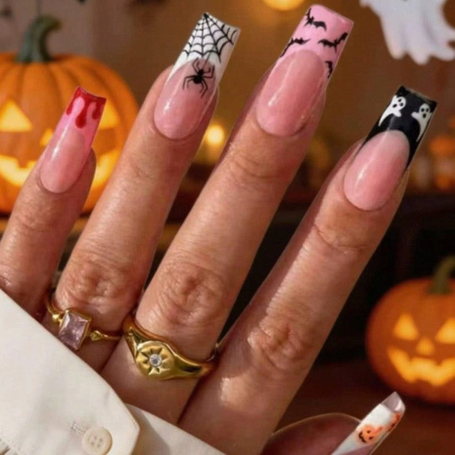 Halloween-Themen Press-On Nagelkunst Set Brehn