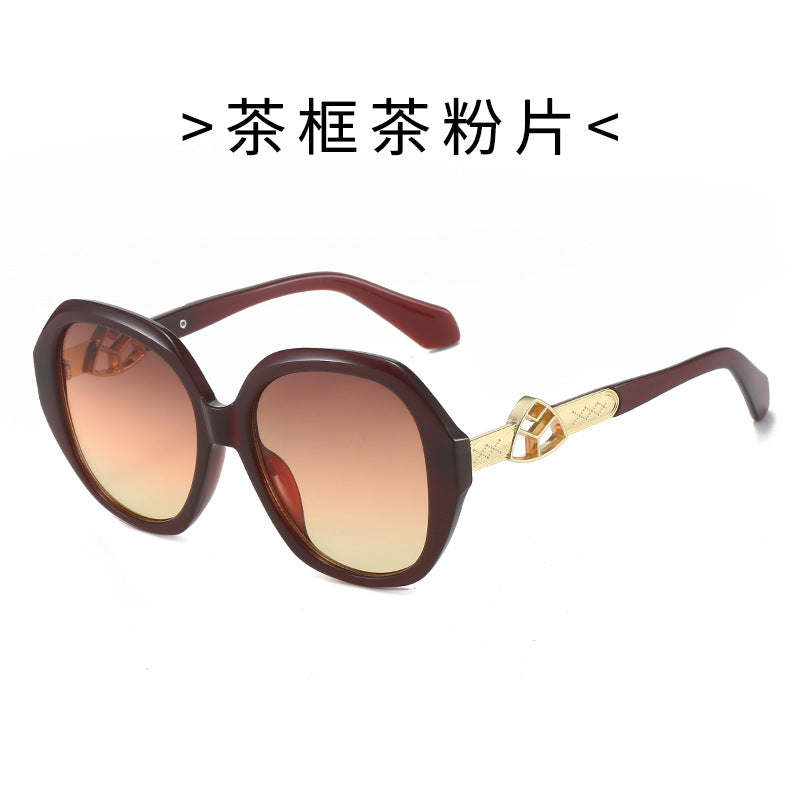 Damen Oversized Sonnenbrille mit goldenen Akzenten Brehn