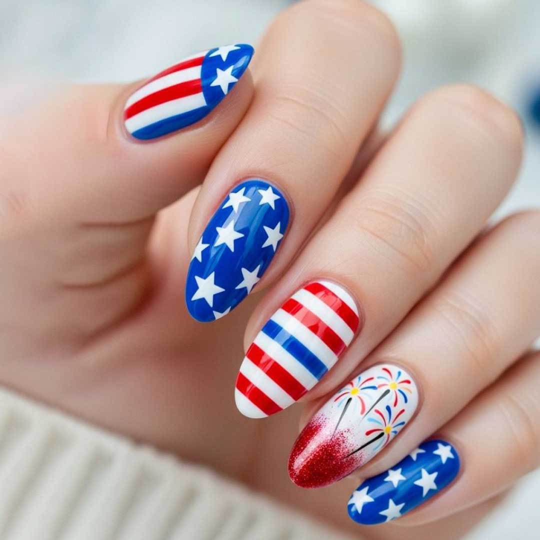 Patriotische Nail Art