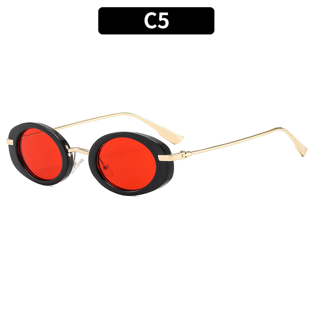 Modische Retro-Ovale Sonnenbrillen