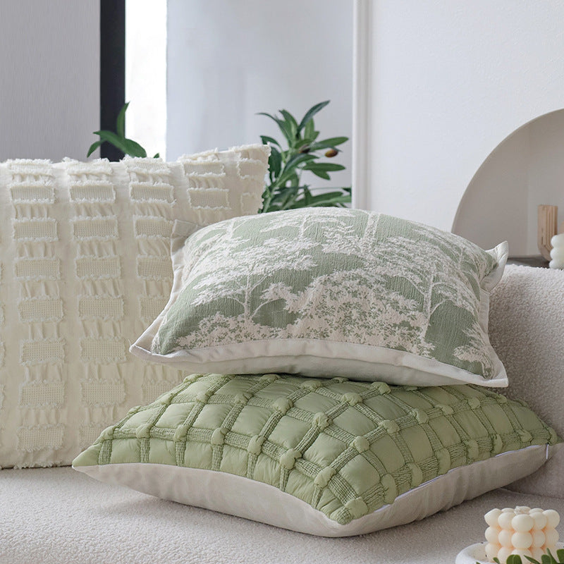 Quadratischer dekorativer Kissenbezug im Toile‑Motiv mit Jacquard‑Webstruktur und Paspelrand Brehn