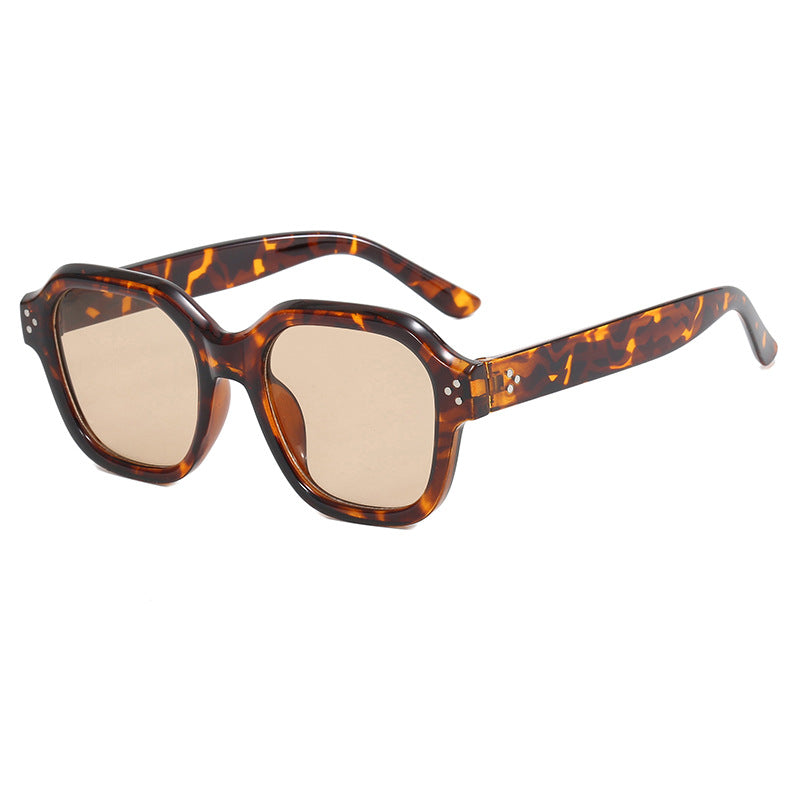 Damen modische quadratische Sonnenbrille mit verspiegelten Gläsern Brehn