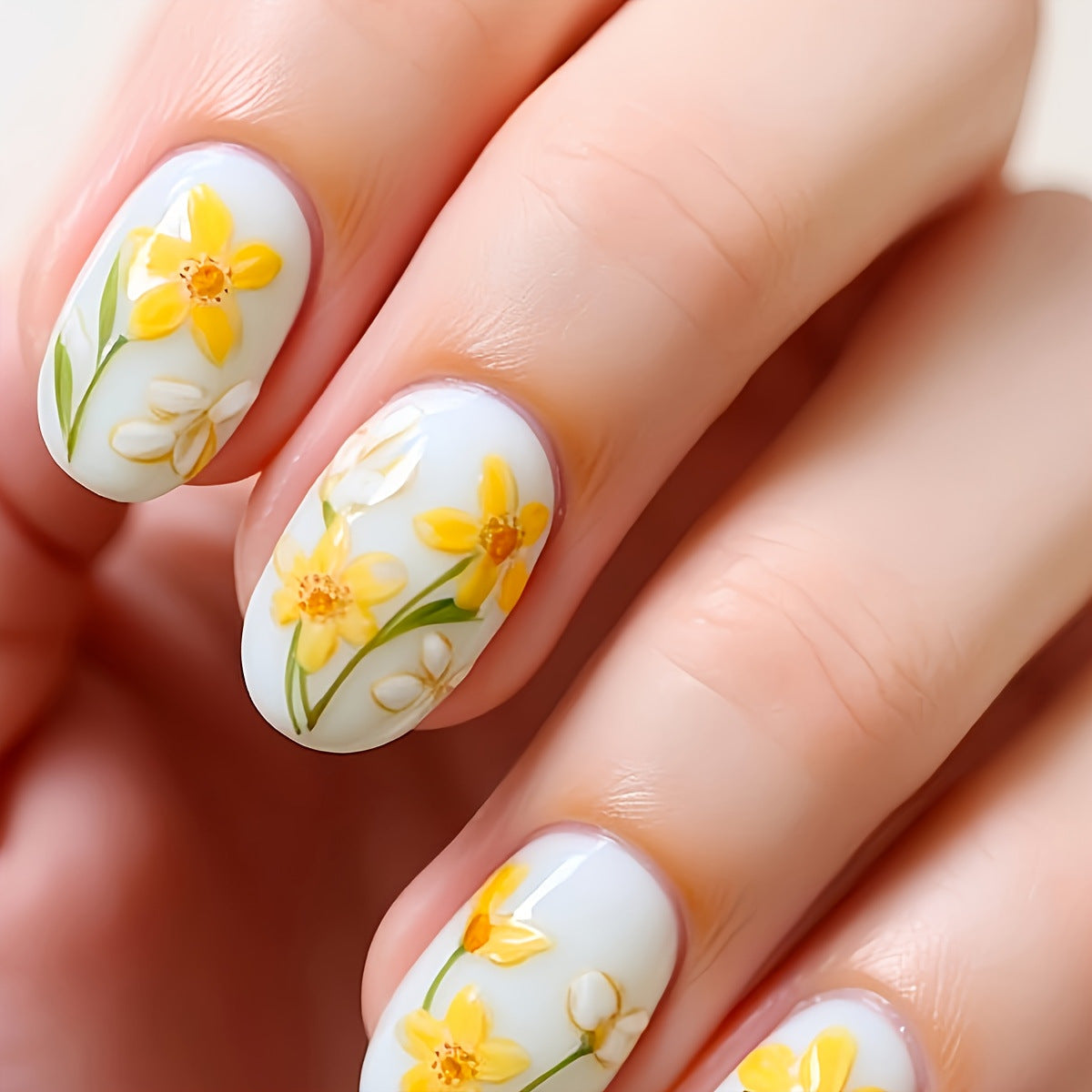 Blumen-Themen Press-on-Nagelkunst-Set Brehn