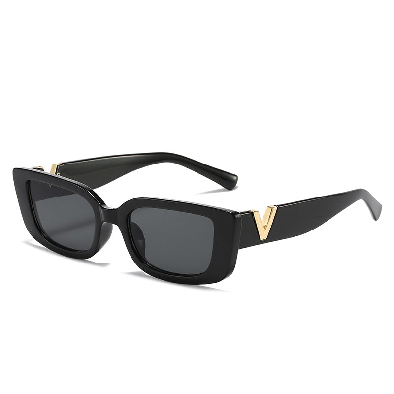 Damen modische quadratische Sonnenbrille mit luxuriösem Rahmen und goldenen Akzenten Brehn