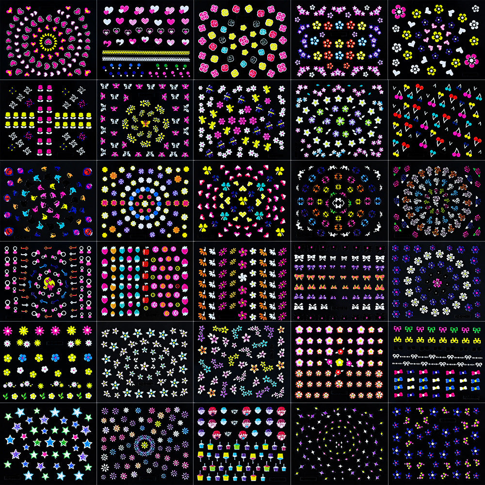 Kreative Nagelkunst Aufkleber Sammlung