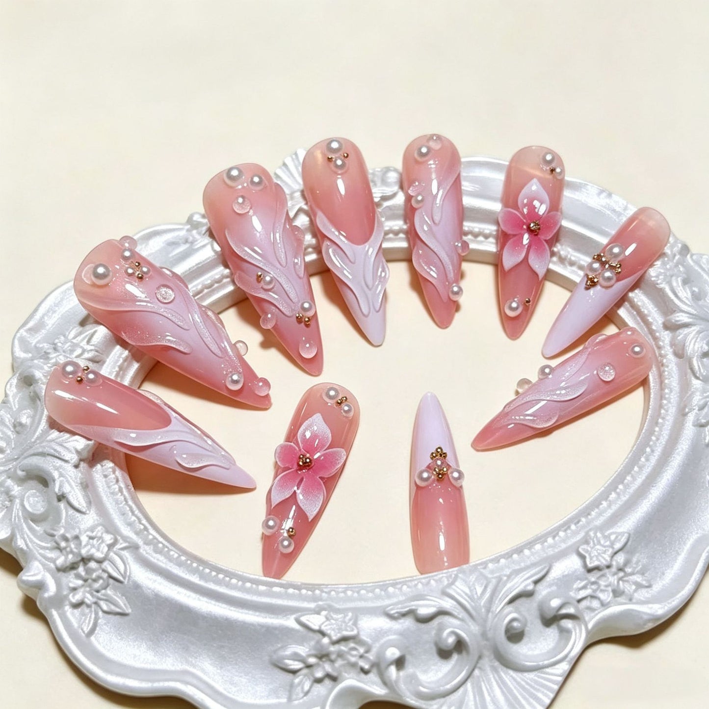 Blumen Design Presse-On Nagelspitzen Brehn