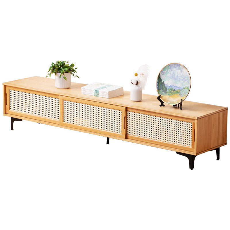 Eleganter Tv-Schrank Mit Stilvollen Rattanelementen Und Großzügigem Stauraum Brehn
