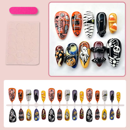 Kunstnagelset mit gruseligen Halloween-Motiven Brehn