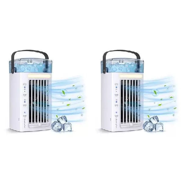 Unisex Einheitsgröße Mikro-Desktop-Evaporationskühler mit austauschbarem Aktivkohle-Kühlpad USB-betrieben verstellbare Lamellen Brehn