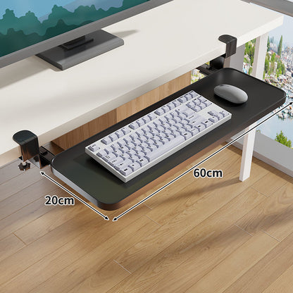 Unter-Desk Herausziehbare Tastaturablage mit Klemmbefestigung und ergonomischer Holzplatte