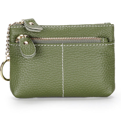Premium Doppel-Zipper Leder Münzbeutel
