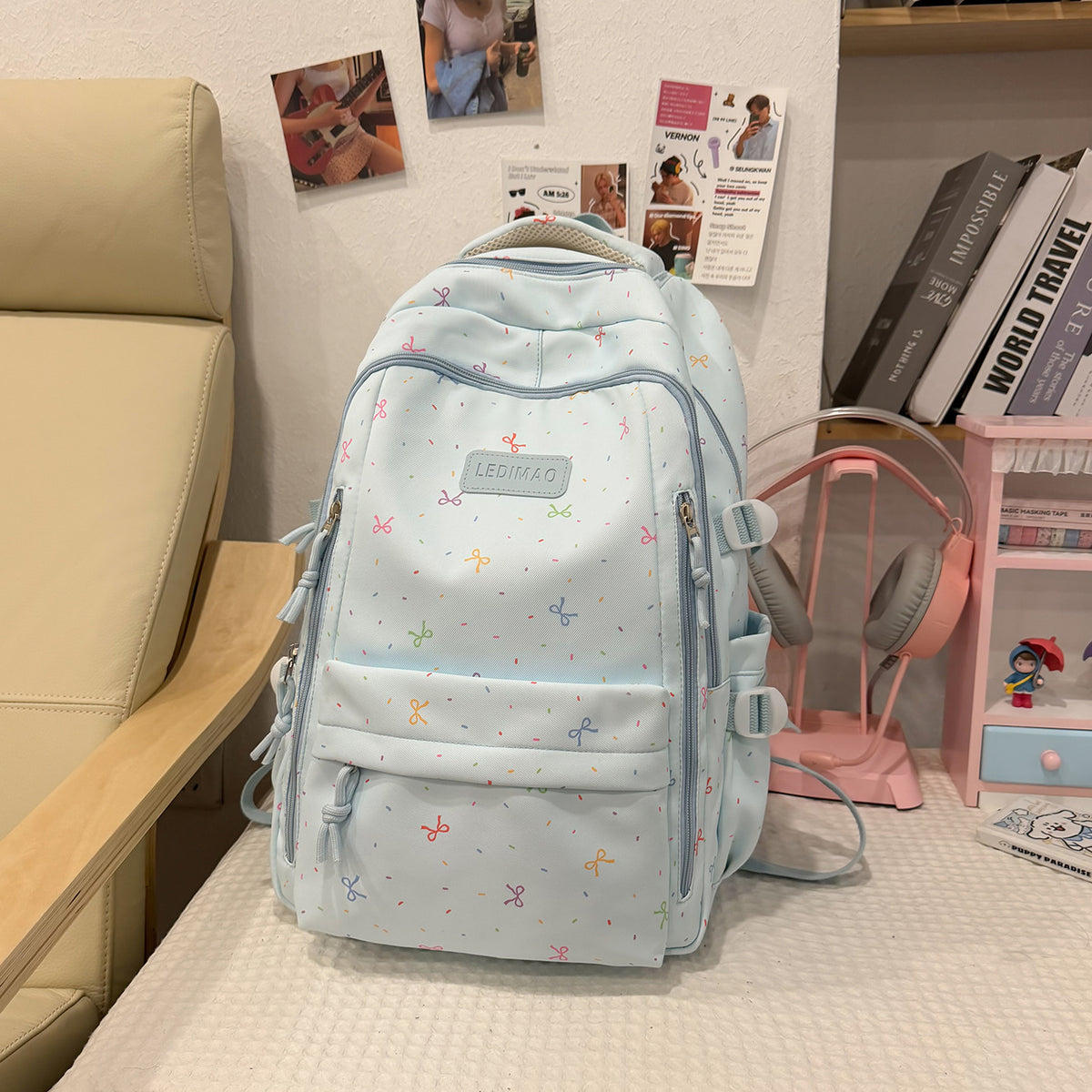 Stylischer Schulrucksack mit lustigen gemusterten Akzenten Brehn