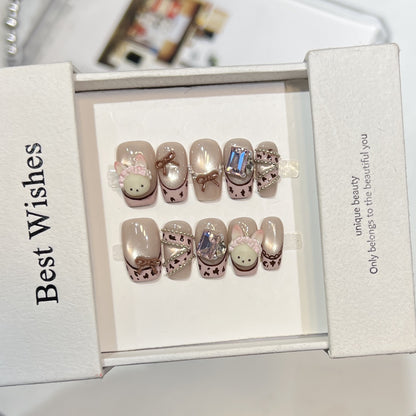 Verspieltes Tier-Themen Press-On Nagelset Brehn