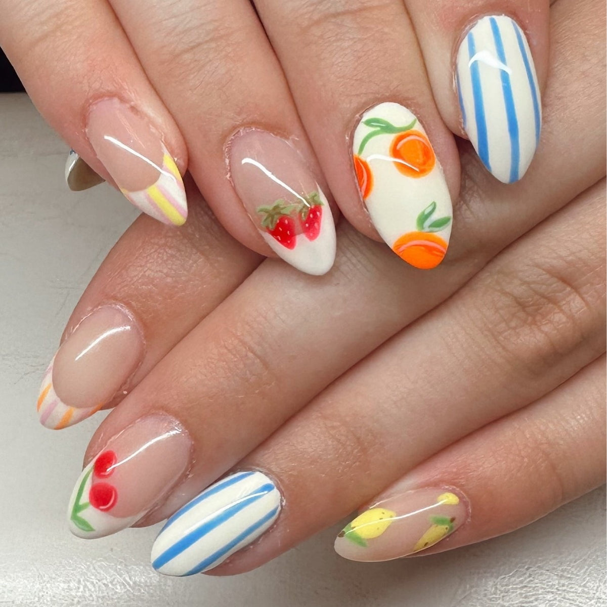 Frucht-Themen Dekorative Press-On Nagel Set
