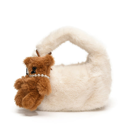 Plüsch-Fell Mini-Handtasche