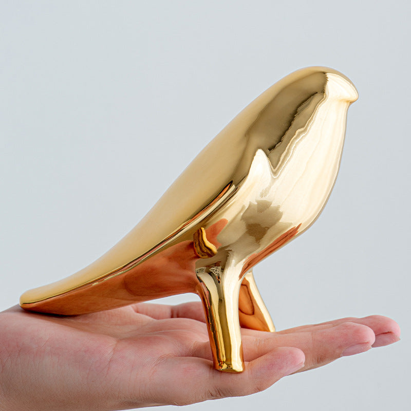 Elegante Kunstkeramik Vogel Skulptur Brehn