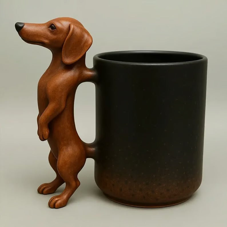 Kaffeebecher mit Dackelgriff Brehn