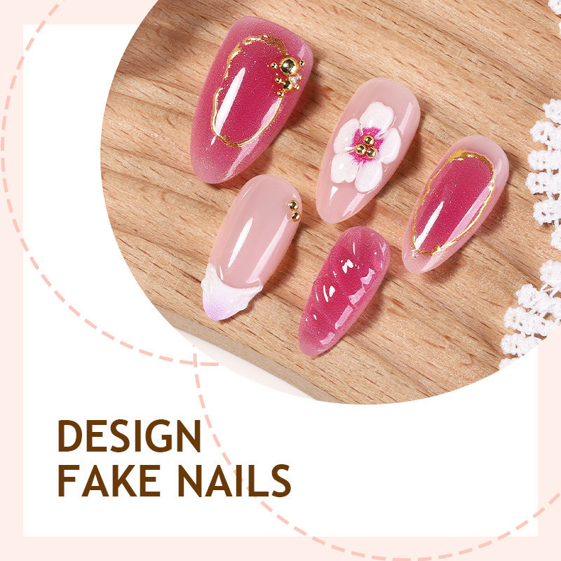 Kunstnagelset mit eleganten Blütenakzenten Brehn