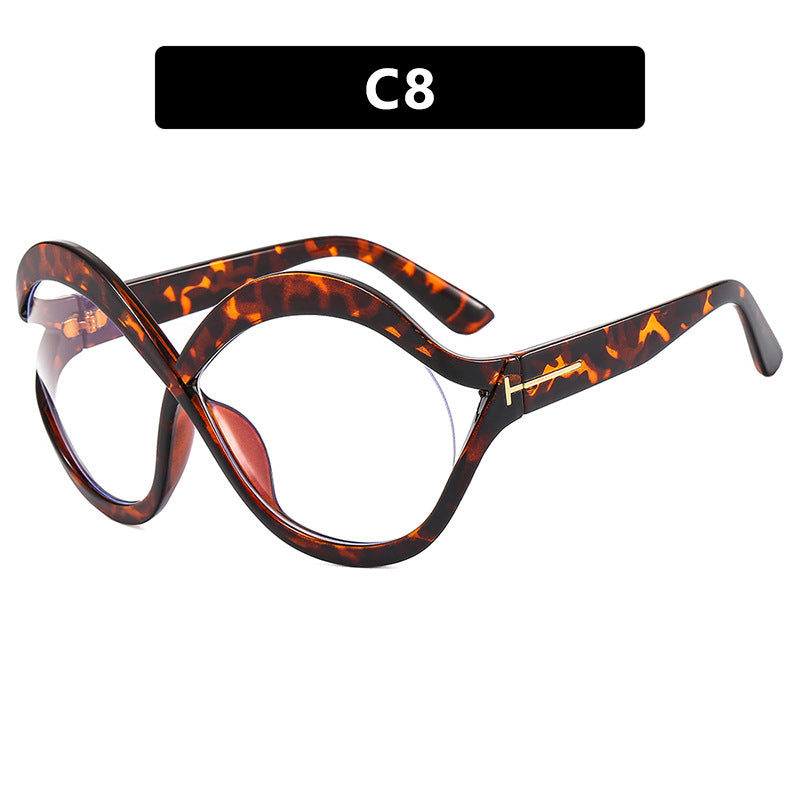 Damen extravagante Cat-Eye Sonnenbrille mit geschwungenem Rahmen Brehn